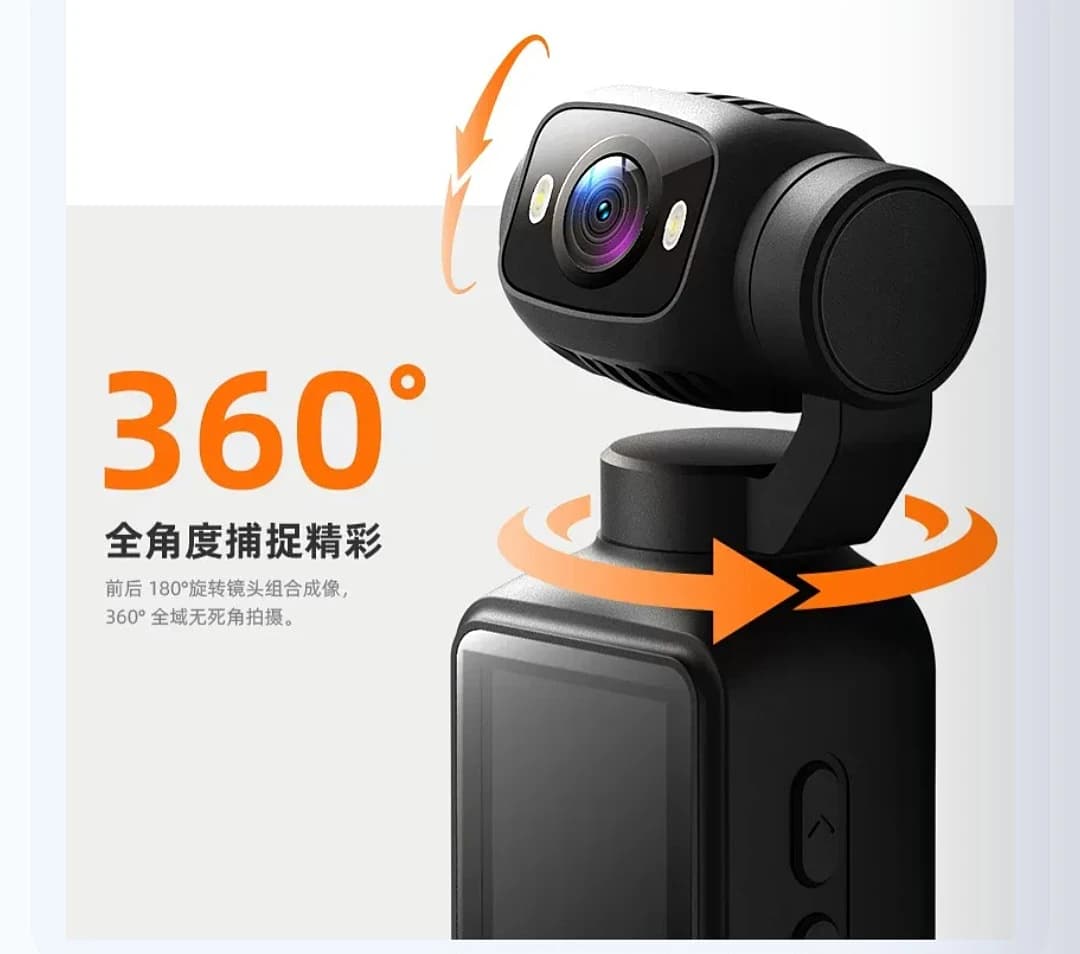 DJ01 Pocket Camera – 4K Mini Vlogging Camera with 360° Rotating Lens, Front Display & Portable Design Thumbnail 2