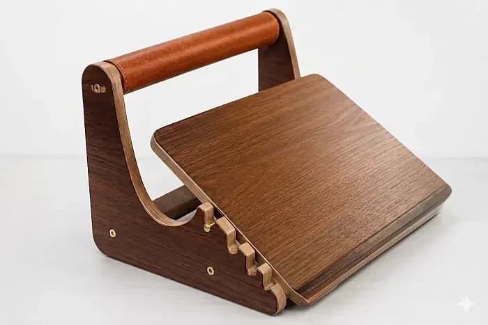 Premium Adjustable Wooden Ergonomic Footrest Thumbnail 1