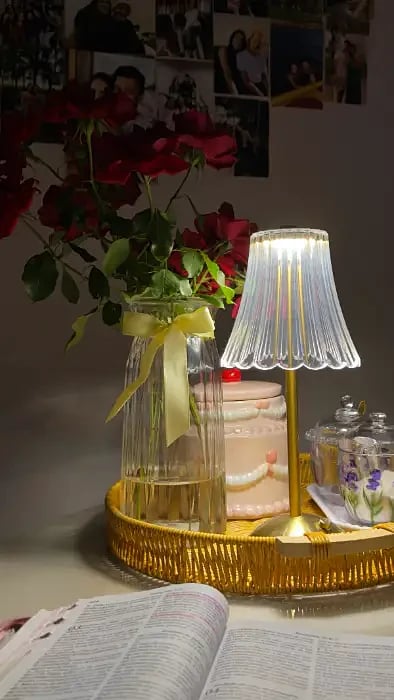 Cordless Rechargeable Table Lamp – Polished Gold Finish